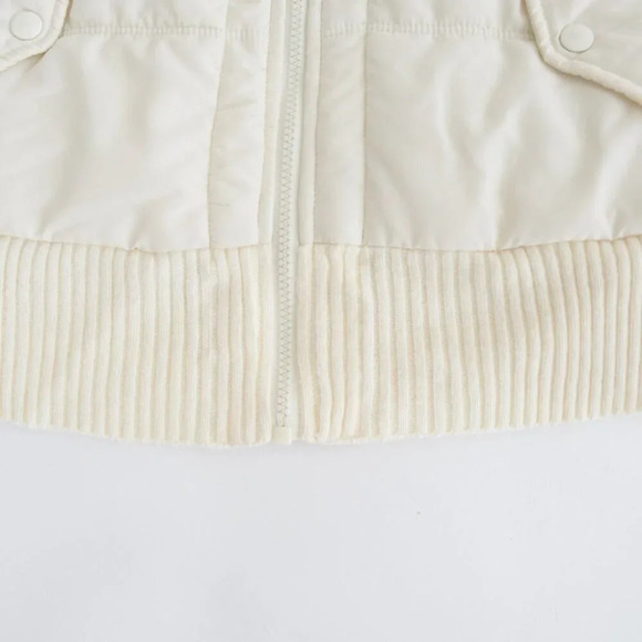Vintage b.u.m. equipment Cream Zip Up Puff Vest Size  Large - Picture 6 of 10